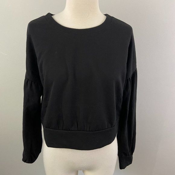 NWT ABOUND Black Crew Neck‎ Crop Sweater (S) - Picture 2 of 8